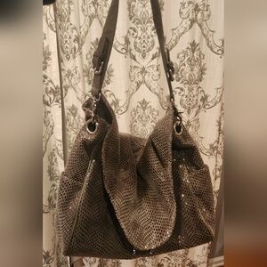 Brown Snakeskin Patterned Women's Bag
